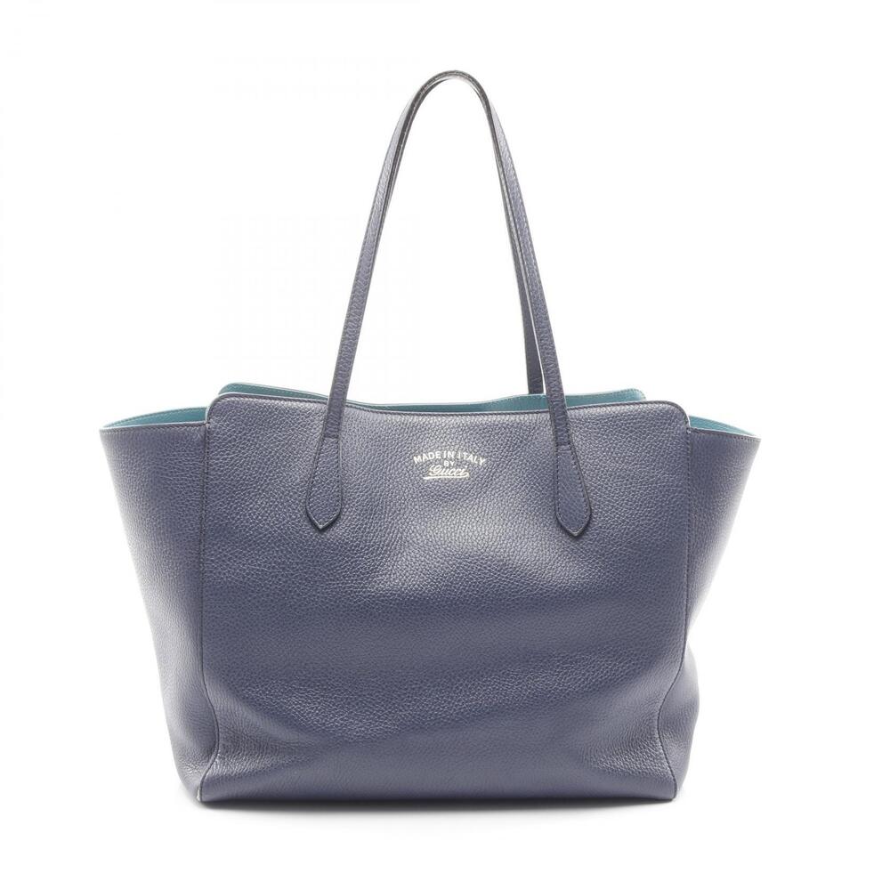 Gucci Swing Tote Bag Leather Blue